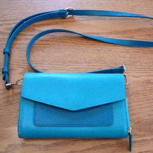 Vera Bradley Two Tone Teal Blue Crossbody Purse-NEW not used